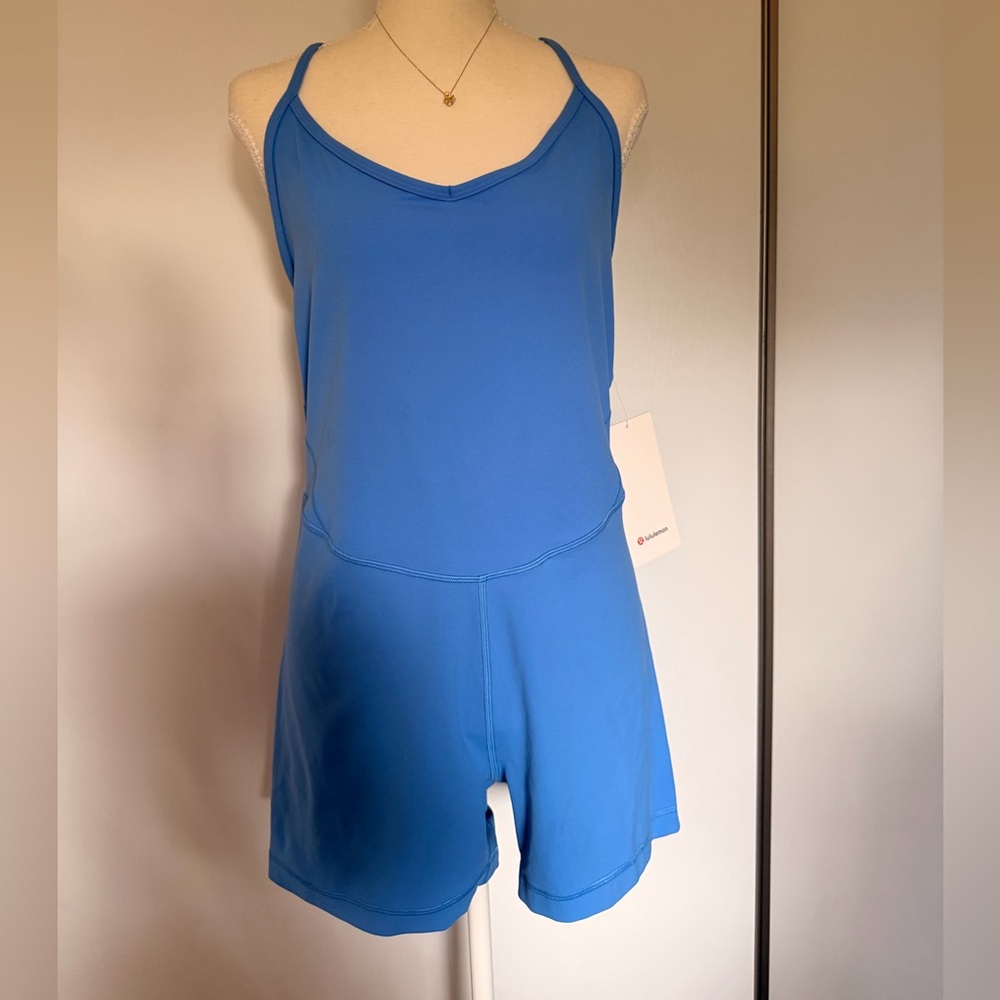 Lululemon Athletica Blue Cross-Back Bodysuit - Picture 3 of 7